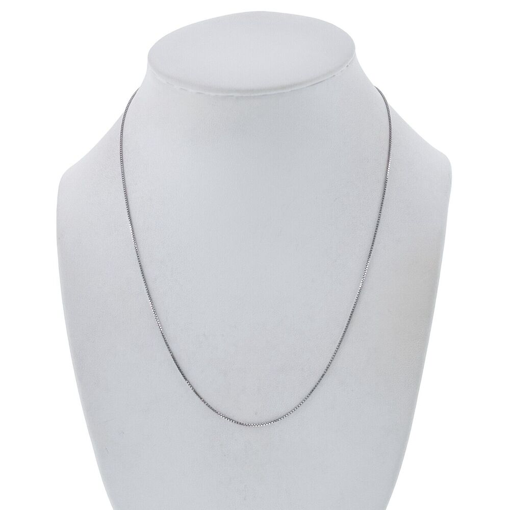 Vintage Italy Sterling Silver 925 0.9mm Box Chain Necklace 18"